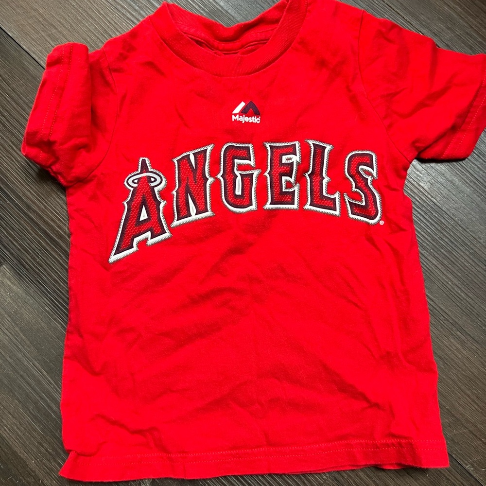 Majestic Red Angels Kids Tee